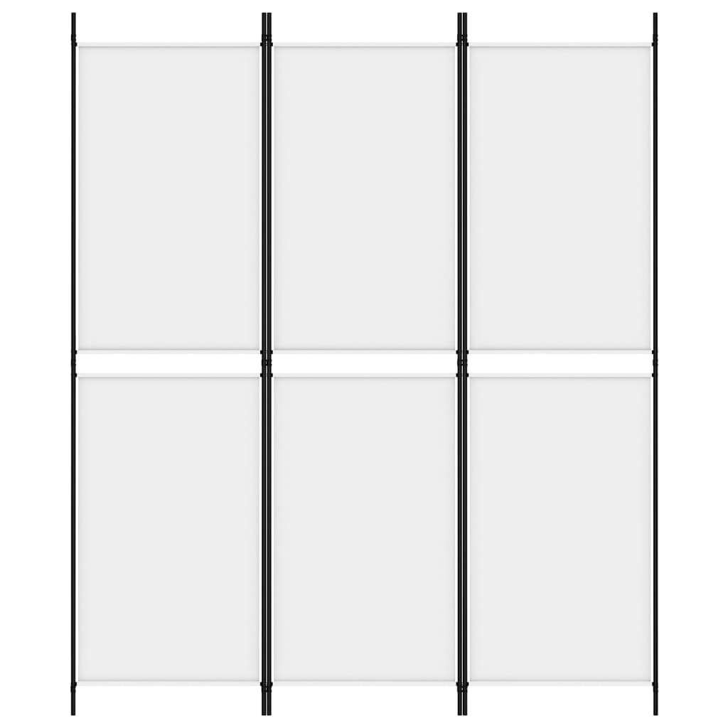 vidaXL 3-Panel Room Divider White 150x180 cm Fabric