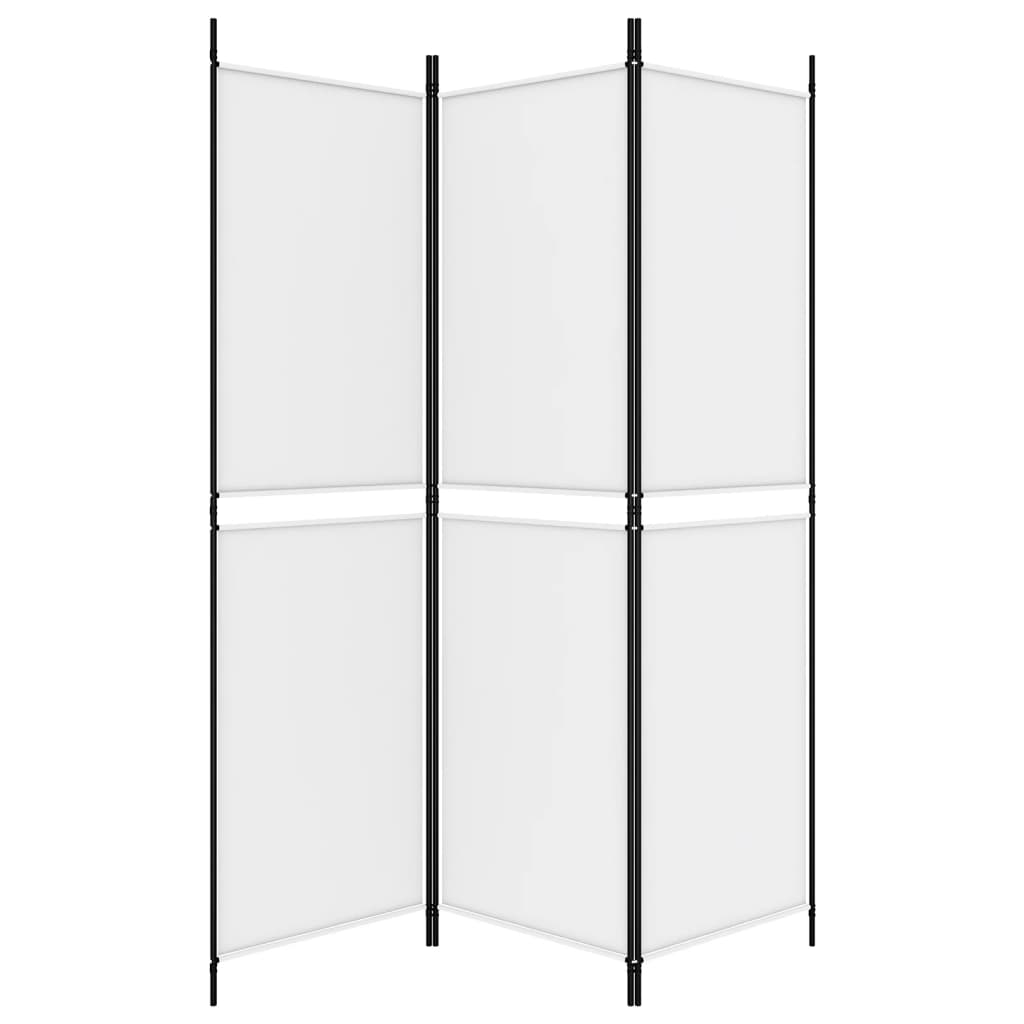 vidaXL 3-Panel Room Divider White 150x180 cm Fabric