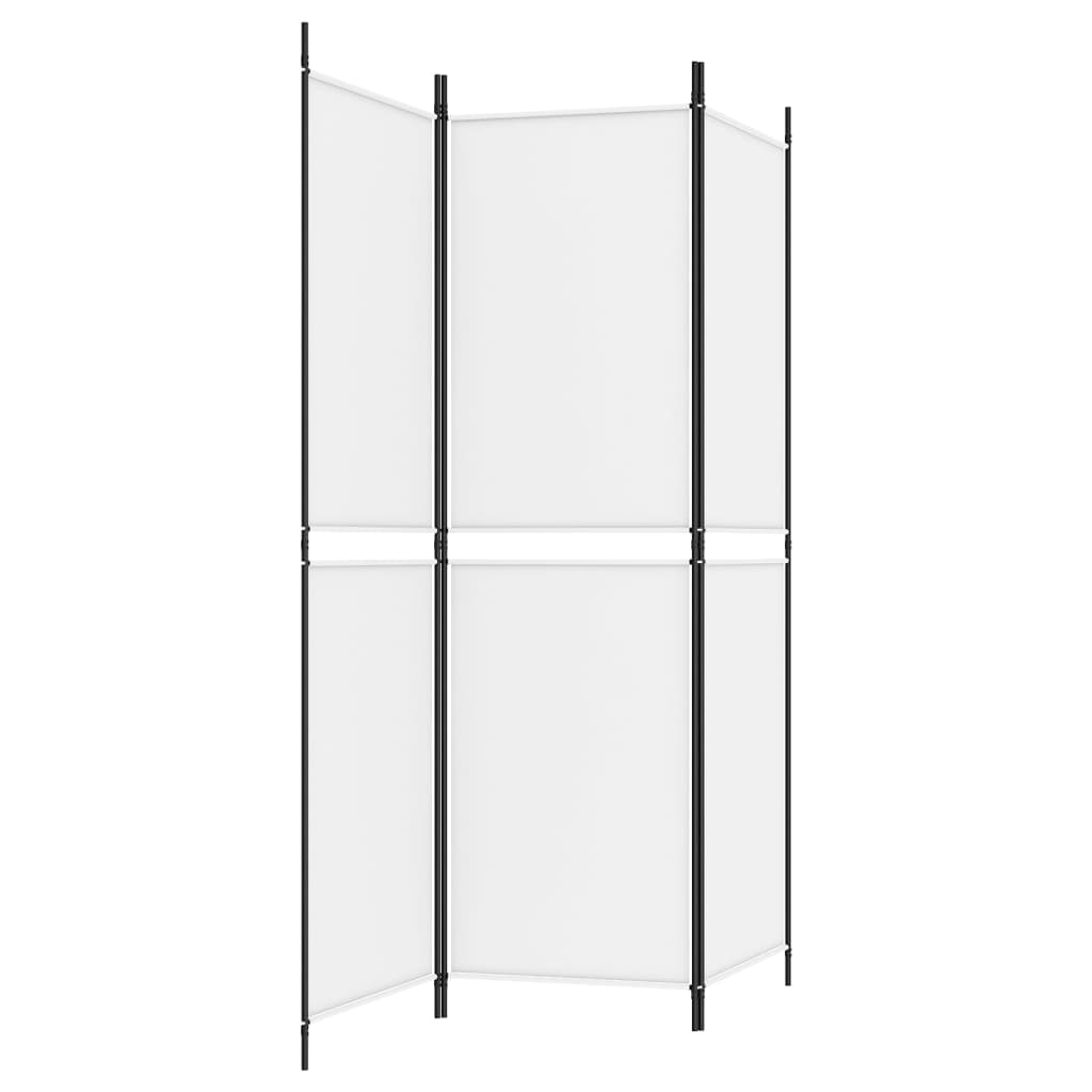 vidaXL 3-Panel Room Divider White 150x180 cm Fabric