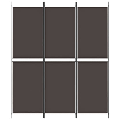 vidaXL 3-Panel Room Divider Brown 150x180 cm Fabric