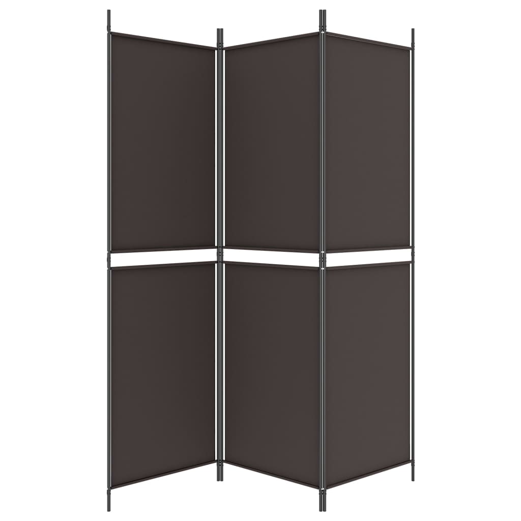 vidaXL 3-Panel Room Divider Brown 150x180 cm Fabric