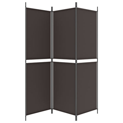 vidaXL 3-Panel Room Divider Brown 150x180 cm Fabric