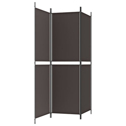 vidaXL 3-Panel Room Divider Brown 150x180 cm Fabric