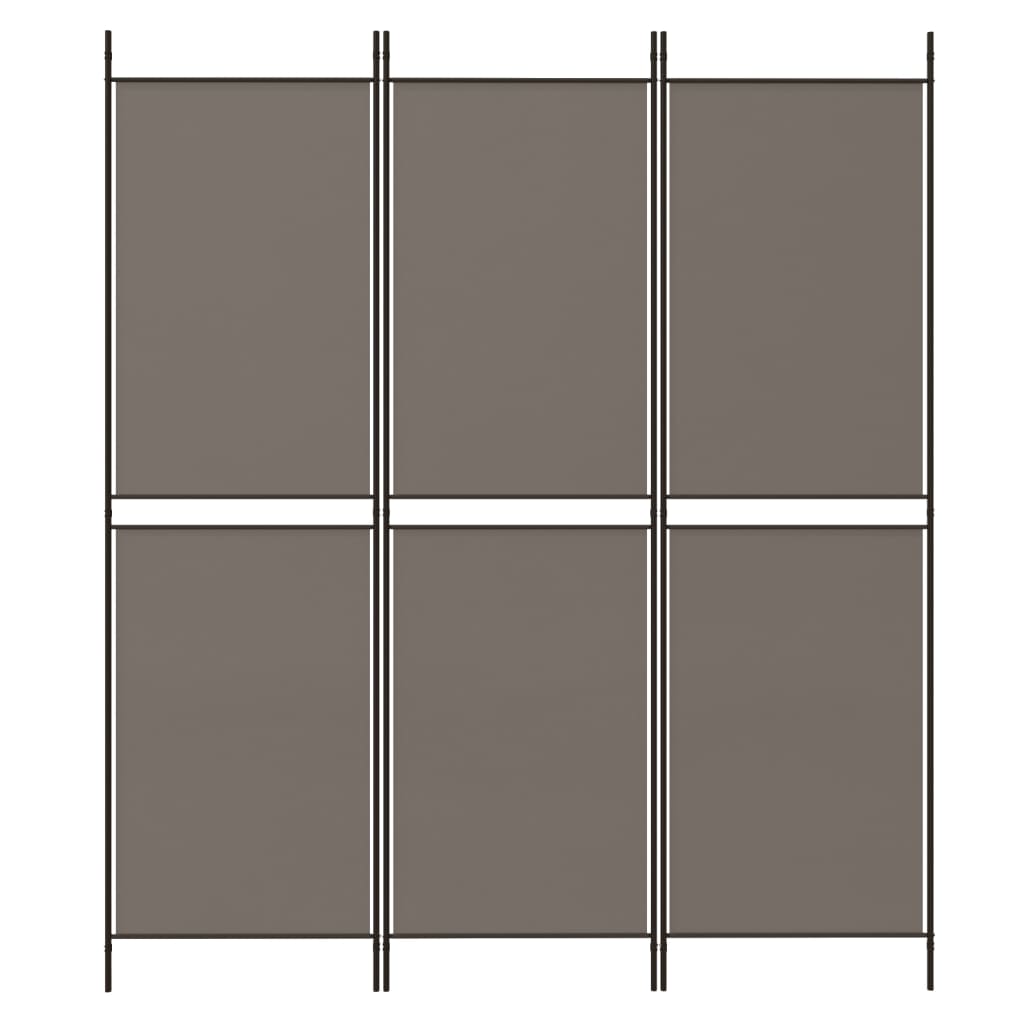 vidaXL 3-Panel Room Divider Anthracite 150x180 cm Fabric