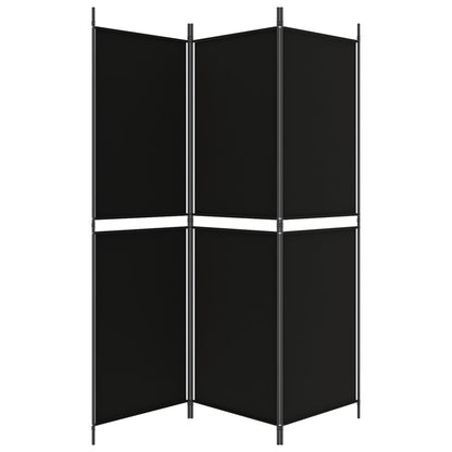 vidaXL 3-Panel Room Divider Black 150x180 cm Fabric