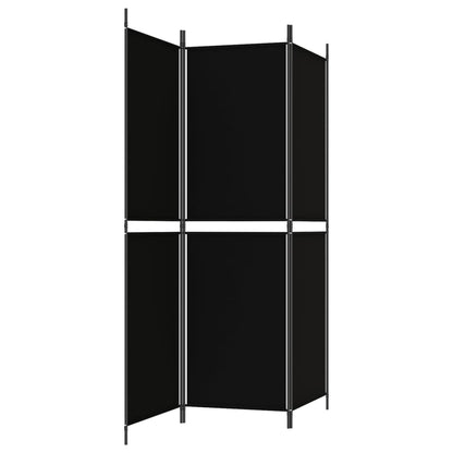 vidaXL 3-Panel Room Divider Black 150x180 cm Fabric