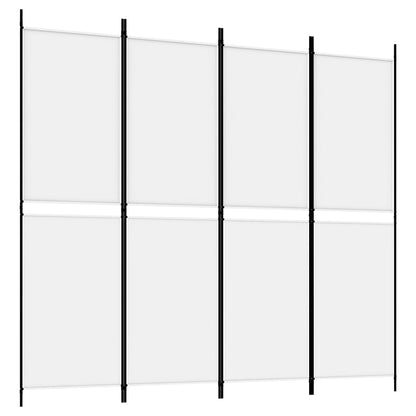 vidaXL 4-Panel Room Divider White 200x180 cm Fabric