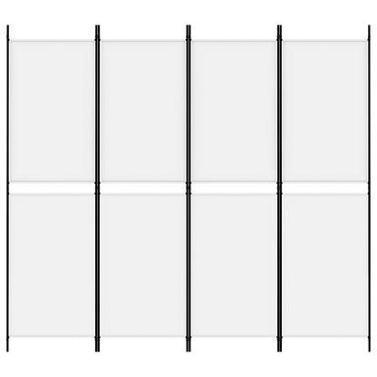 vidaXL 4-Panel Room Divider White 200x180 cm Fabric