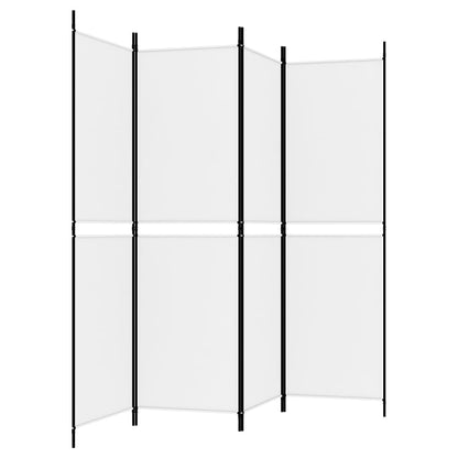 vidaXL 4-Panel Room Divider White 200x180 cm Fabric
