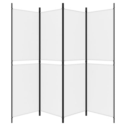 vidaXL 4-Panel Room Divider White 200x180 cm Fabric