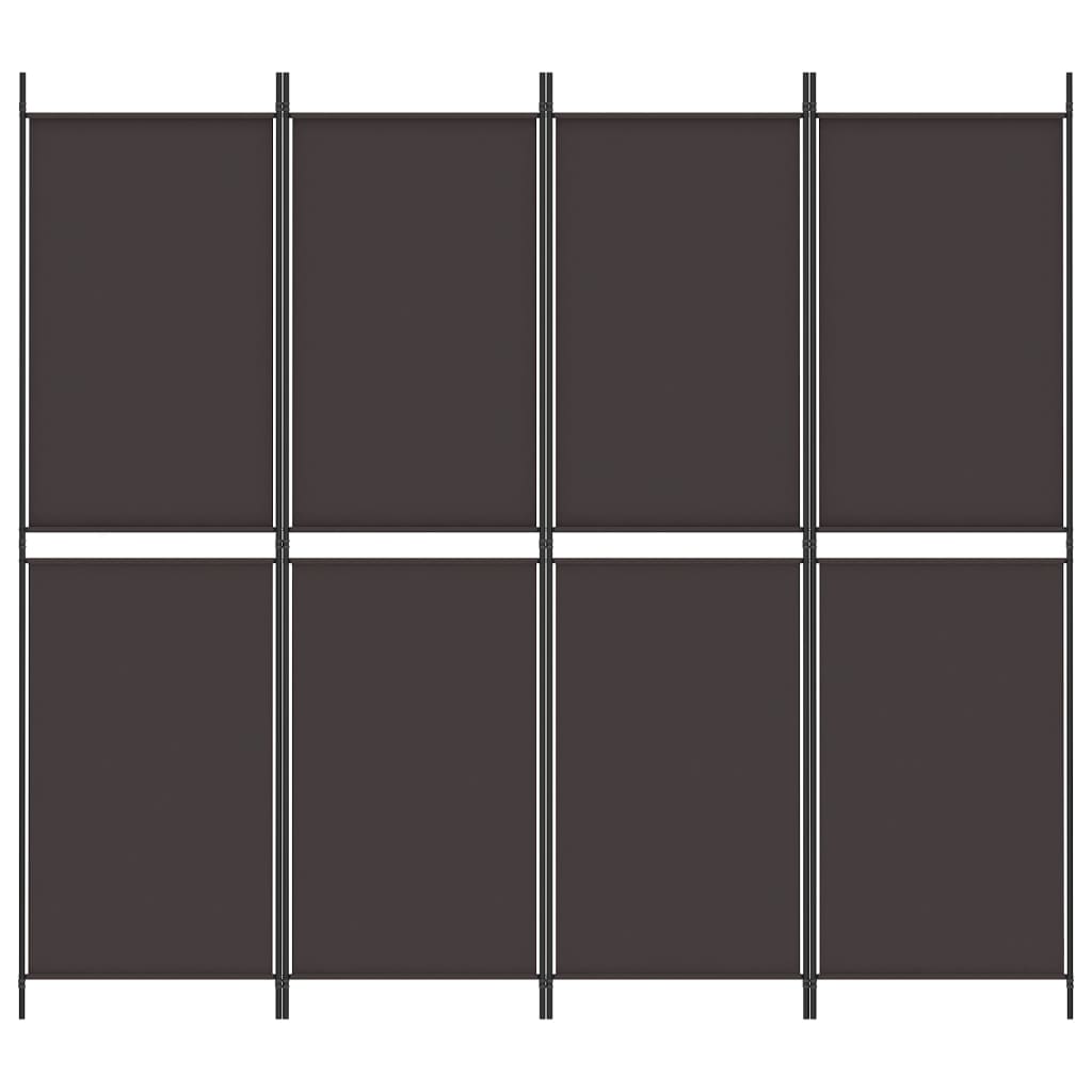 vidaXL 4-Panel Room Divider Brown 200x180 cm Fabric