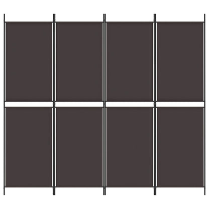 vidaXL 4-Panel Room Divider Brown 200x180 cm Fabric
