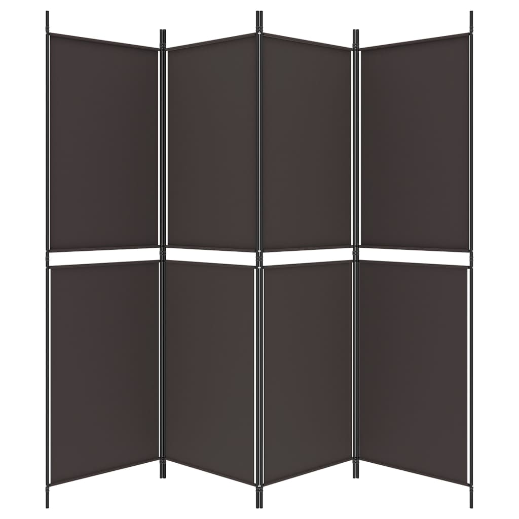 vidaXL 4-Panel Room Divider Brown 200x180 cm Fabric