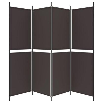 vidaXL 4-Panel Room Divider Brown 200x180 cm Fabric