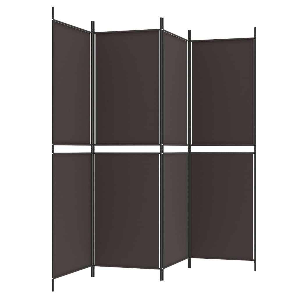 vidaXL 4-Panel Room Divider Brown 200x180 cm Fabric