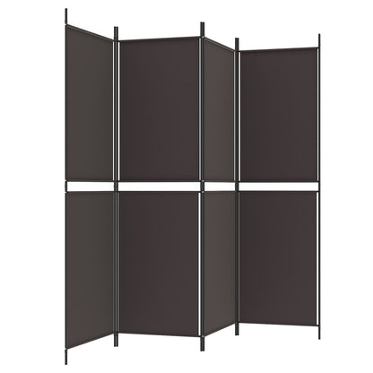 vidaXL 4-Panel Room Divider Brown 200x180 cm Fabric