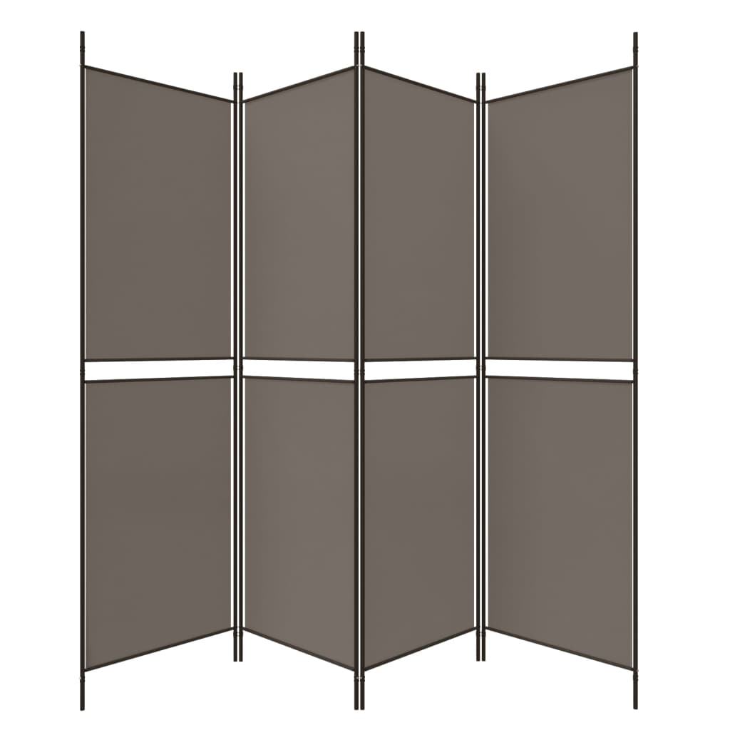 vidaXL 4-Panel Room Divider Anthracite 200x180 cm Fabric