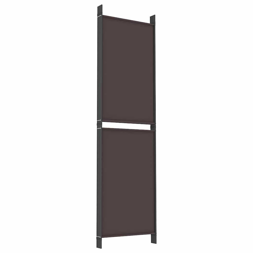 vidaXL 5-Panel Room Divider Brown 250x180 cm Fabric
