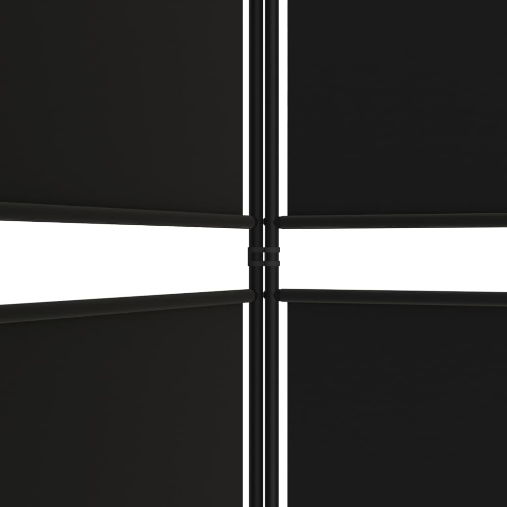 vidaXL 5-Panel Room Divider Black 250x180 cm Fabric