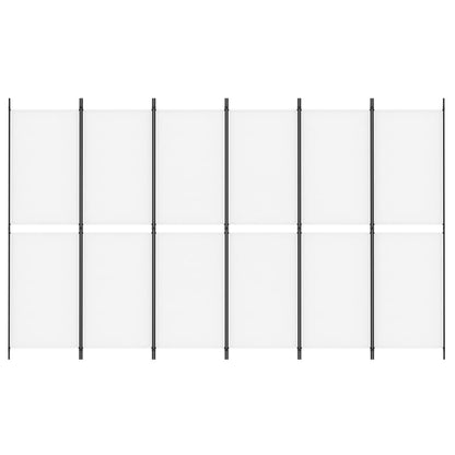 vidaXL 6-Panel Room Divider White 300x180 cm Fabric