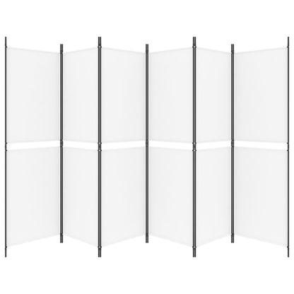vidaXL 6-Panel Room Divider White 300x180 cm Fabric