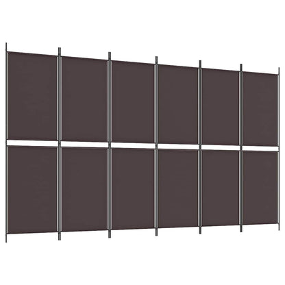 vidaXL 6-Panel Room Divider Brown 300x180 cm Fabric