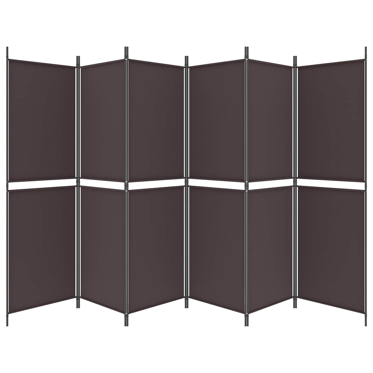 vidaXL 6-Panel Room Divider Brown 300x180 cm Fabric