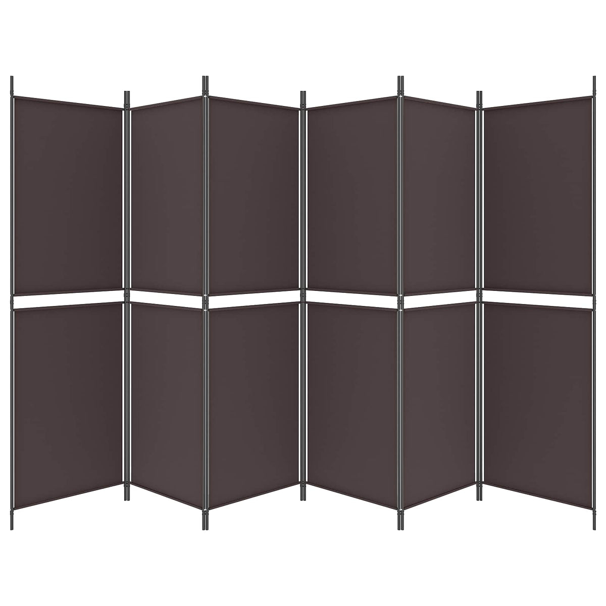 vidaXL 6-Panel Room Divider Brown 300x180 cm Fabric
