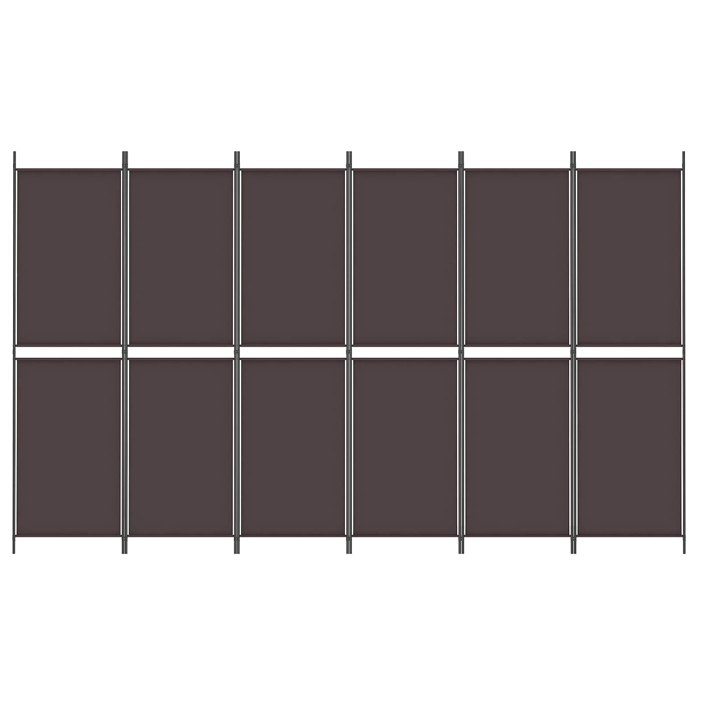 vidaXL 6-Panel Room Divider Brown 300x180 cm Fabric