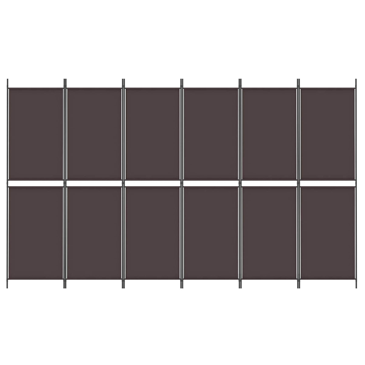 vidaXL 6-Panel Room Divider Brown 300x180 cm Fabric