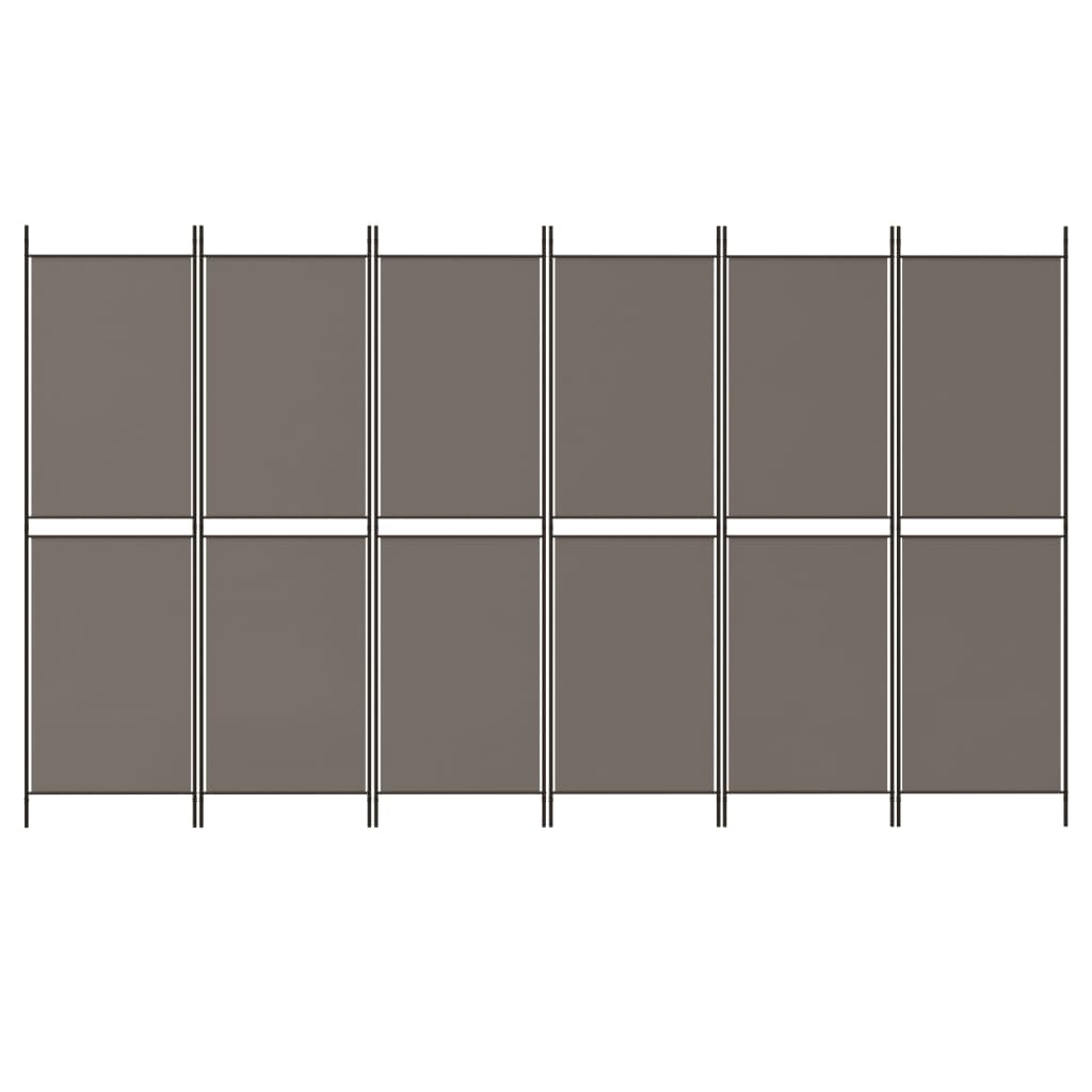 vidaXL 6-Panel Room Divider Anthracite 300x180 cm Fabric