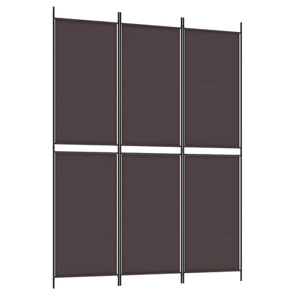 vidaXL 3-Panel Room Divider Brown 150x200 cm Fabric