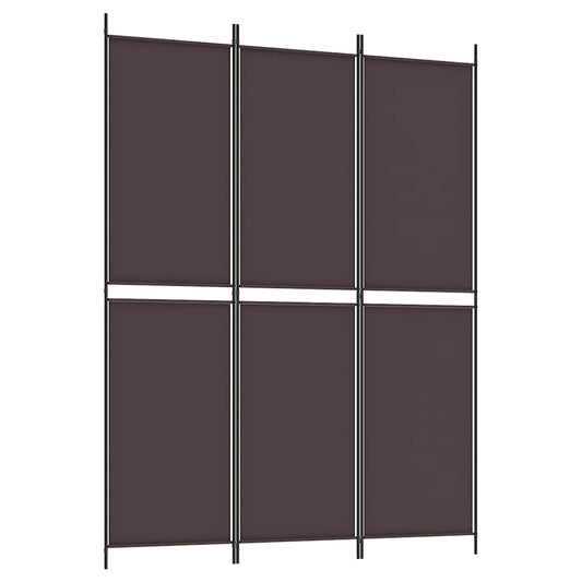 vidaXL 3-Panel Room Divider Brown 150x200 cm Fabric