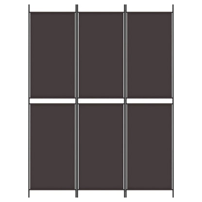 vidaXL 3-Panel Room Divider Brown 150x200 cm Fabric