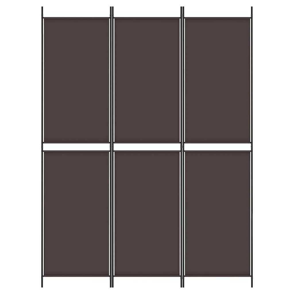vidaXL 3-Panel Room Divider Brown 150x200 cm Fabric