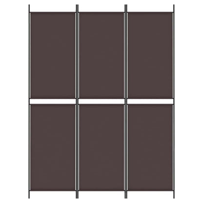 vidaXL 3-Panel Room Divider Brown 150x200 cm Fabric