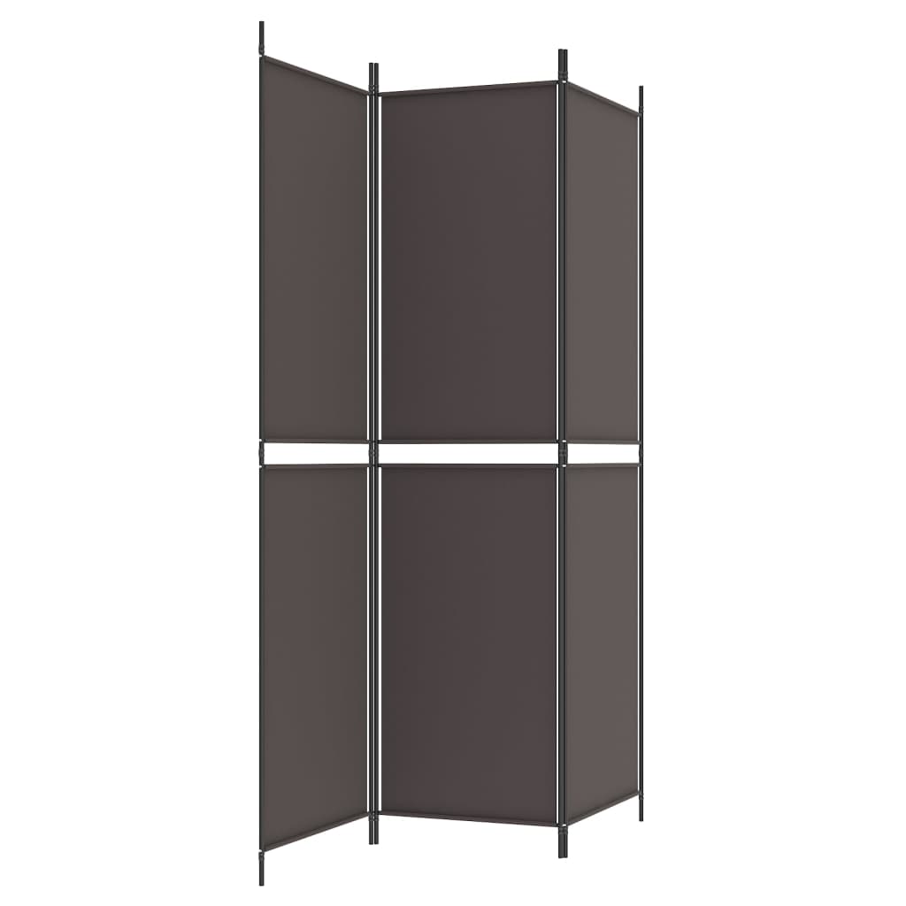 vidaXL 3-Panel Room Divider Brown 150x200 cm Fabric