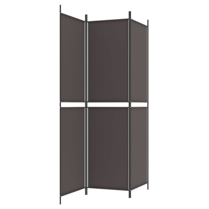 vidaXL 3-Panel Room Divider Brown 150x200 cm Fabric