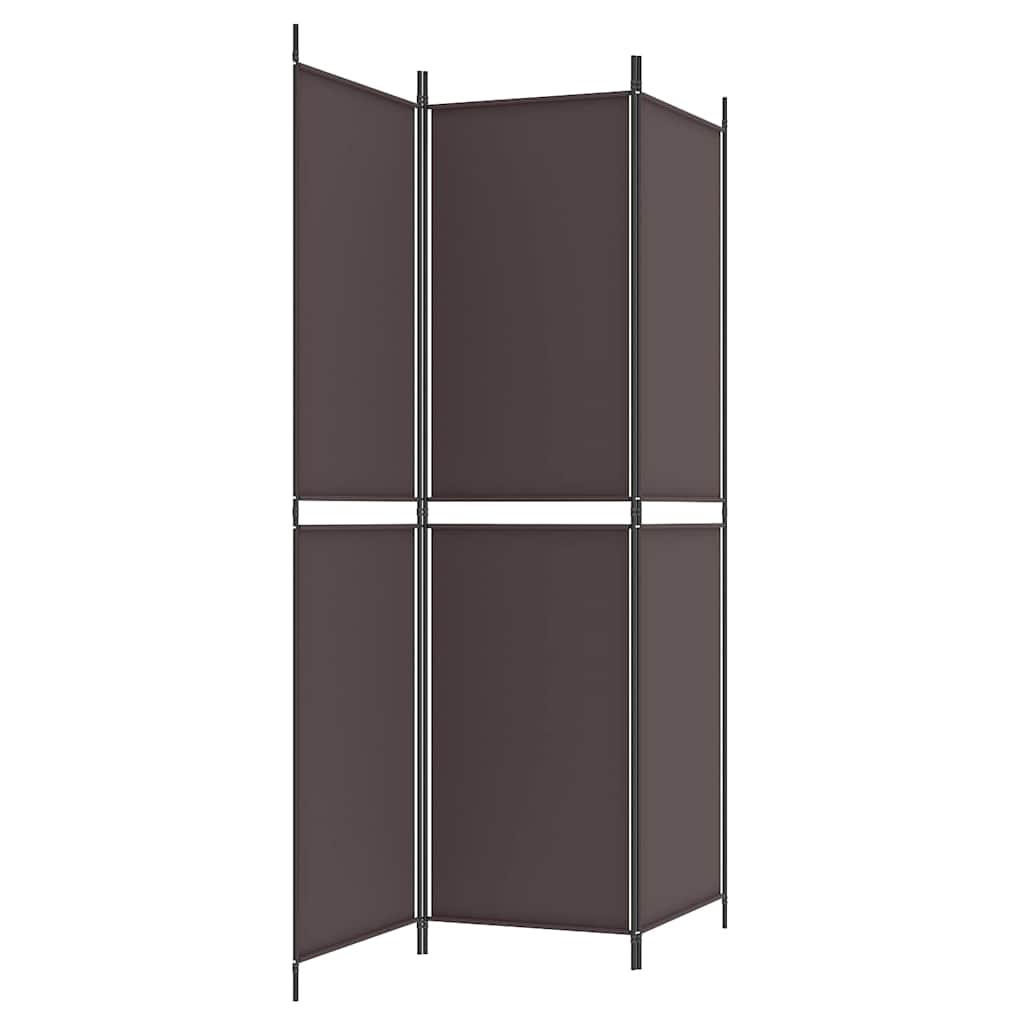 vidaXL 3-Panel Room Divider Brown 150x200 cm Fabric