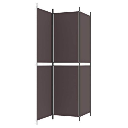 vidaXL 3-Panel Room Divider Brown 150x200 cm Fabric