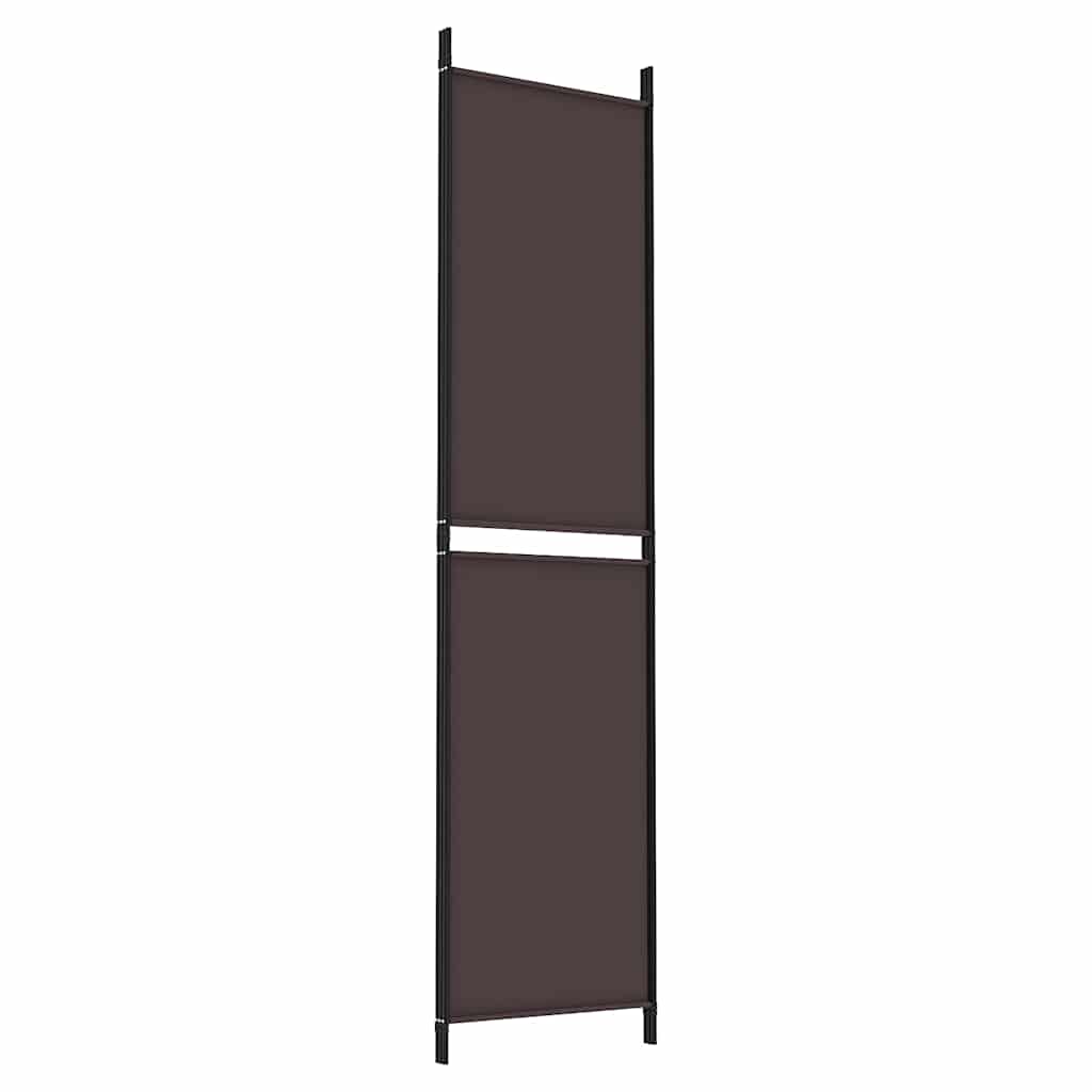 vidaXL 3-Panel Room Divider Brown 150x200 cm Fabric