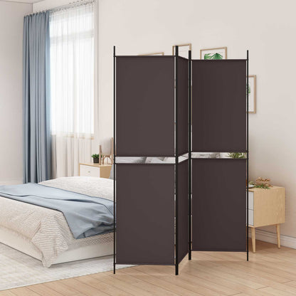 vidaXL 3-Panel Room Divider Brown 150x200 cm Fabric