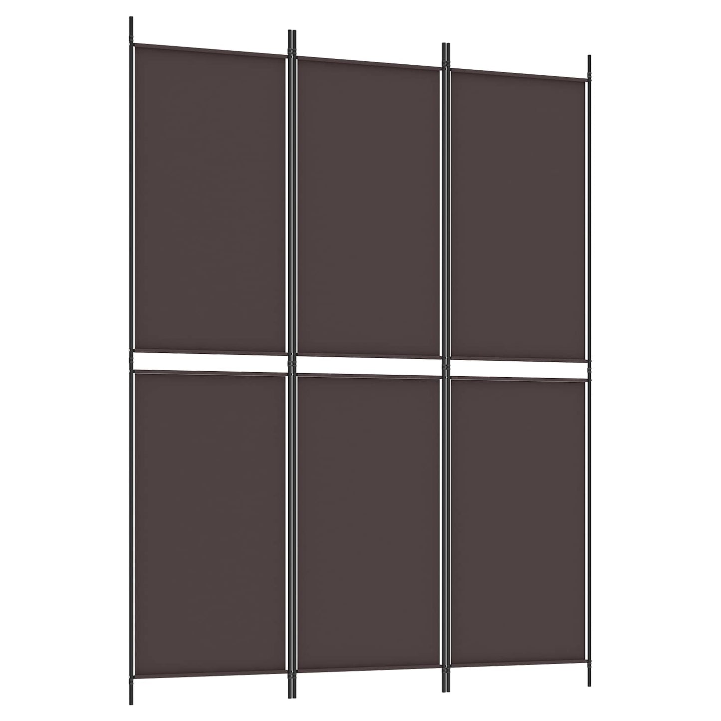 vidaXL 3-Panel Room Divider Brown 150x200 cm Fabric