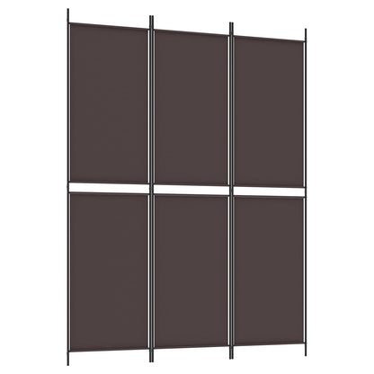 vidaXL 3-Panel Room Divider Brown 150x200 cm Fabric