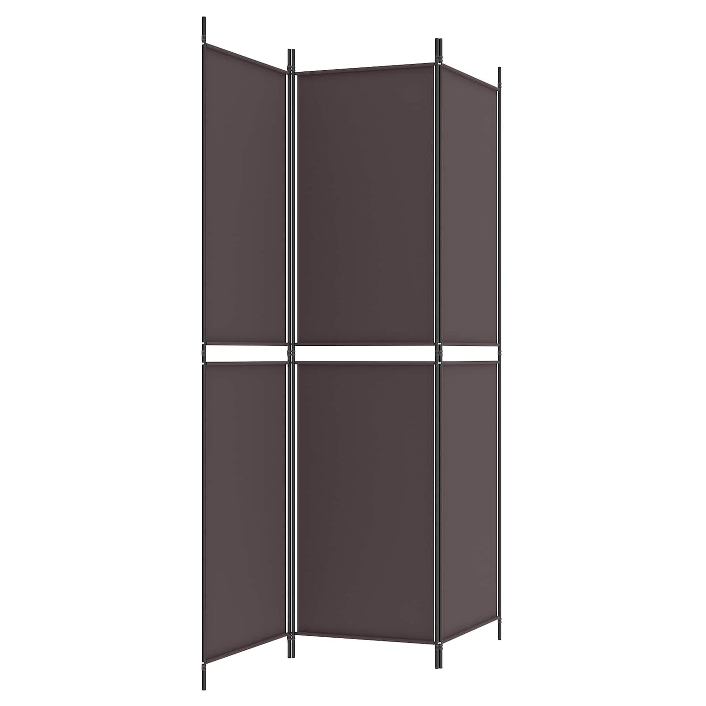 vidaXL 3-Panel Room Divider Brown 150x200 cm Fabric