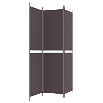 vidaXL 3-Panel Room Divider Brown 150x200 cm Fabric