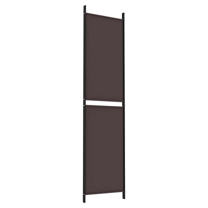 vidaXL 3-Panel Room Divider Brown 150x200 cm Fabric