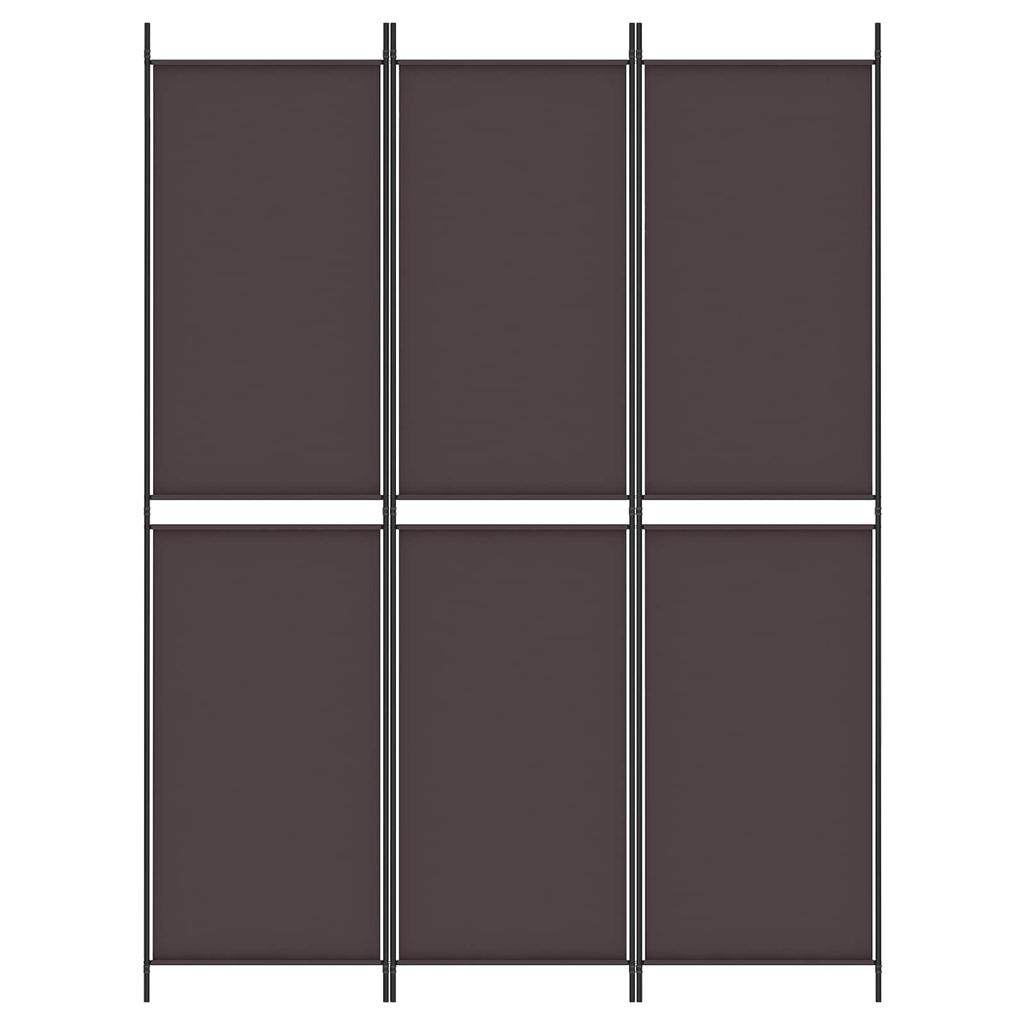 vidaXL 3-Panel Room Divider Brown 150x200 cm Fabric