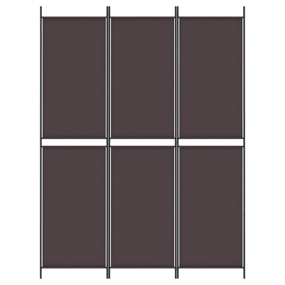 vidaXL 3-Panel Room Divider Brown 150x200 cm Fabric