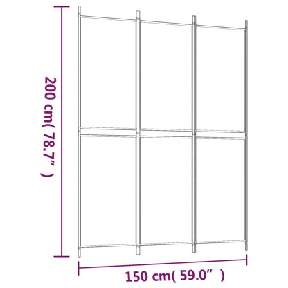 vidaXL 3-Panel Room Divider Anthracite 150x200 cm Fabric